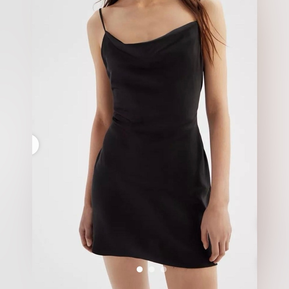 Urban Outfitters cowl neck mini slip dress in black